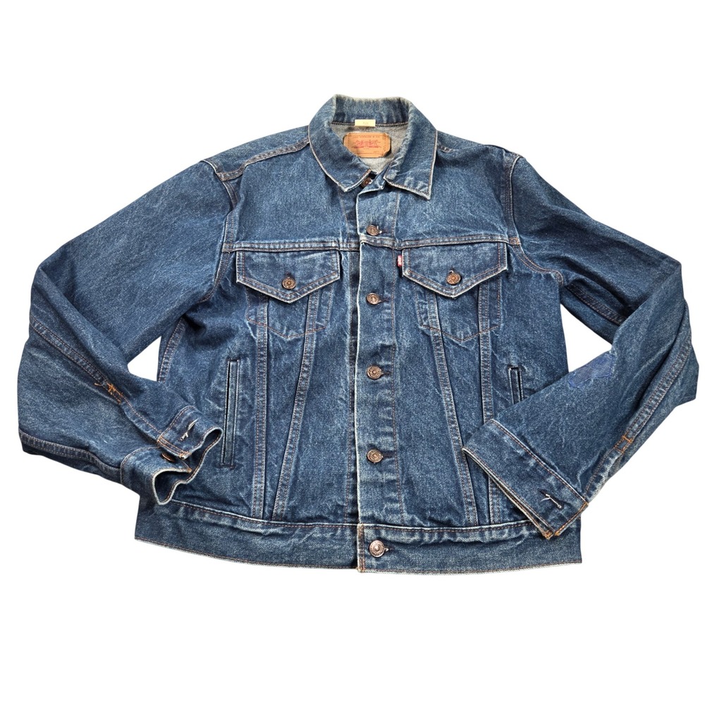 Vintage Levis Type III Denim Trucker Jacket Mens 42R Blue Canada Dark Wash